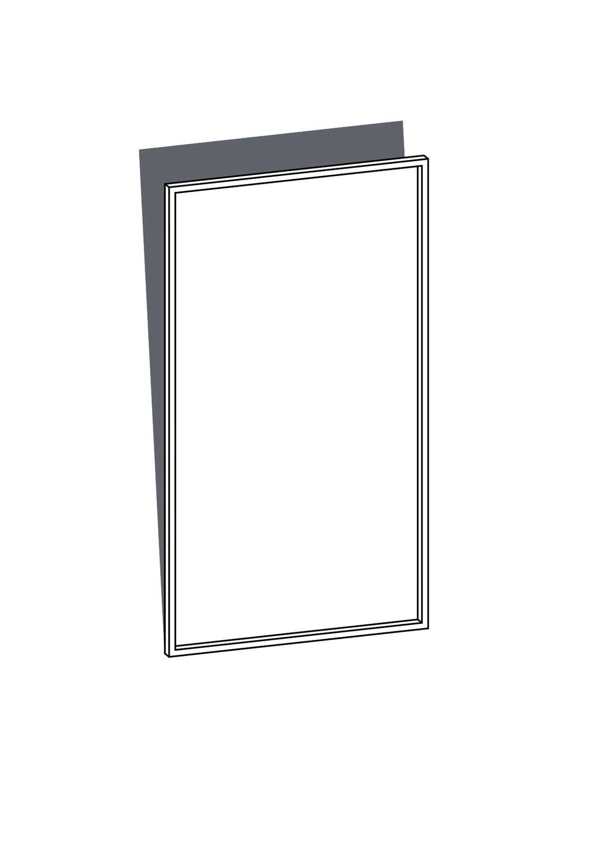 45x80 - Dishwasher - Slim Shaker - Painted (2Pac Poly) - METOD Door, line drawing