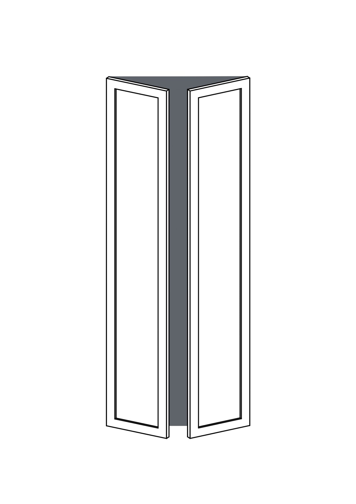 37x200 - Pair -  Shaker - Painted (2Pac Poly) - PAX - (To Fit 75cm PAX Frame), line drawing