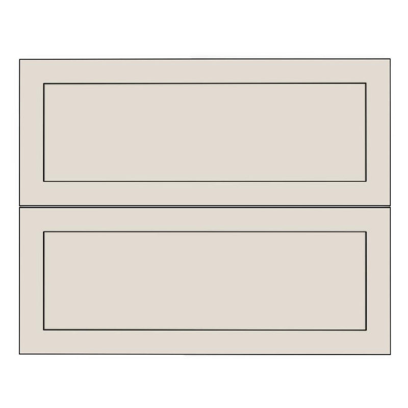 900mm 2 Drawer Panels (897x357mm) - Shaker - Painted (2Pac Poly), line drawing