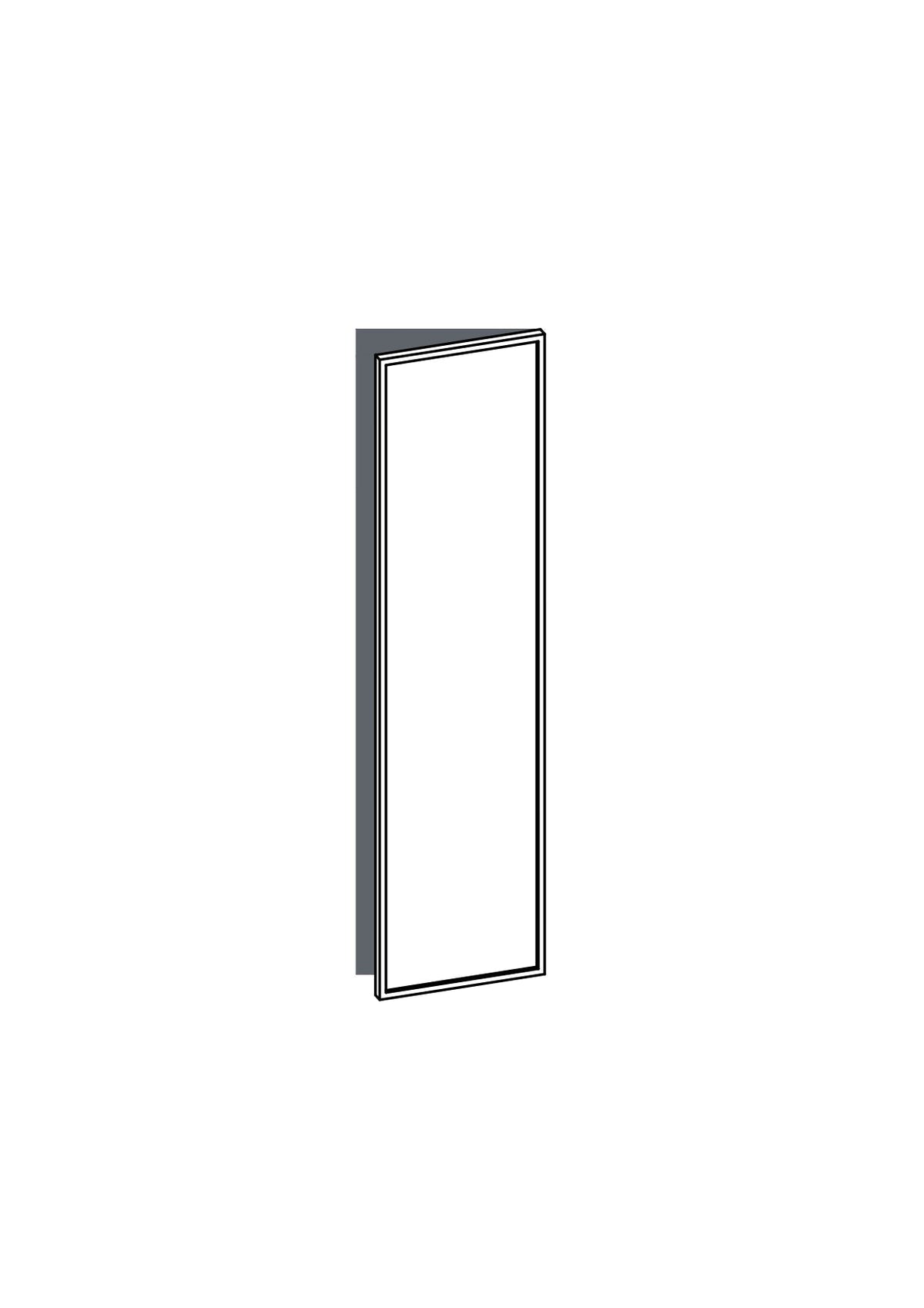 40x160 - Right Hung - Slim Shaker - Painted (2Pac Poly) - METOD, line drawing