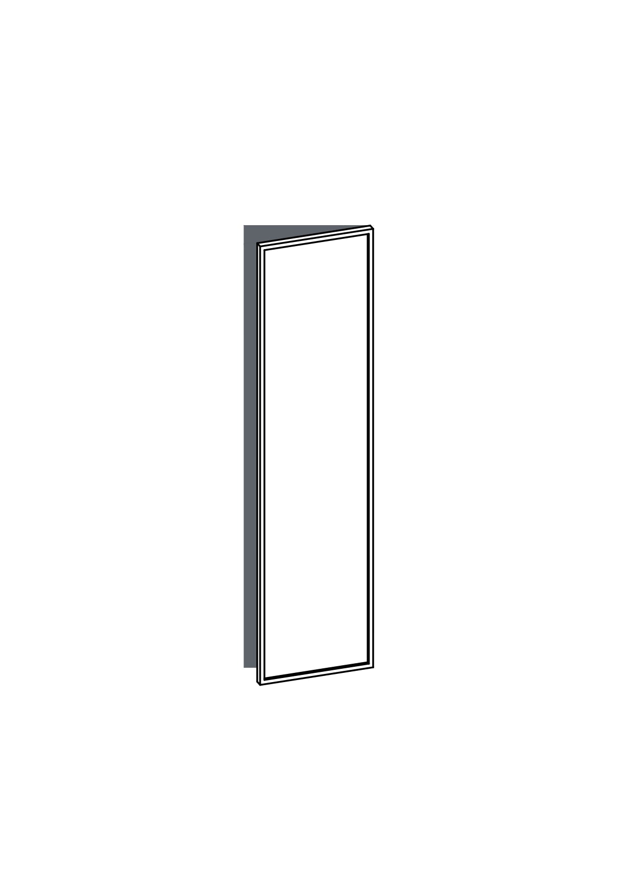 40x160 - Right Hung - Slim Shaker - Painted (2Pac Poly) - METOD