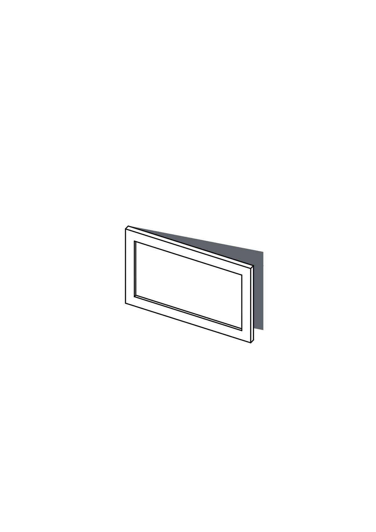 60x38 - Left Hung - Shaker - Painted (2Pac Poly) - BESTA, line drawing