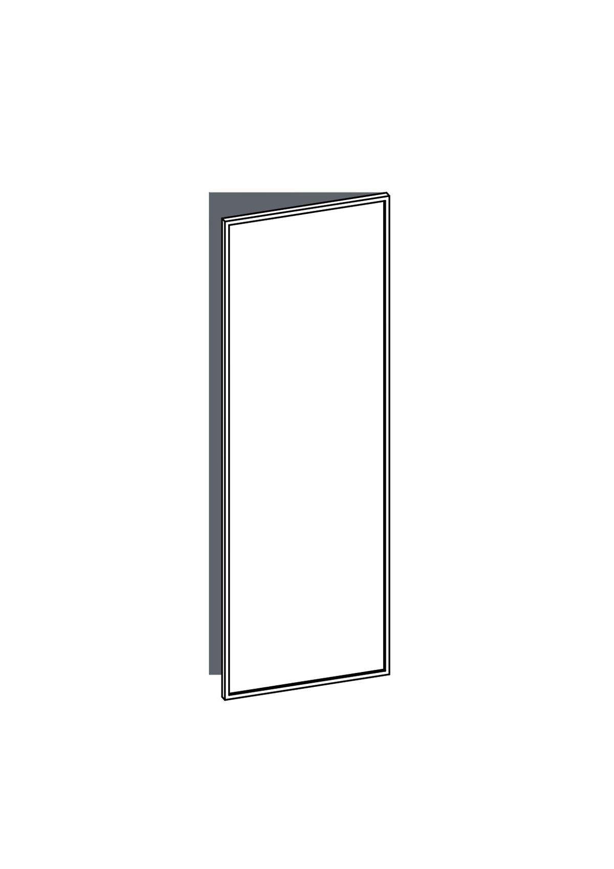 60x180 - Right Hung - Slim Shaker - Unpainted (Raw) - METOD, line drawing