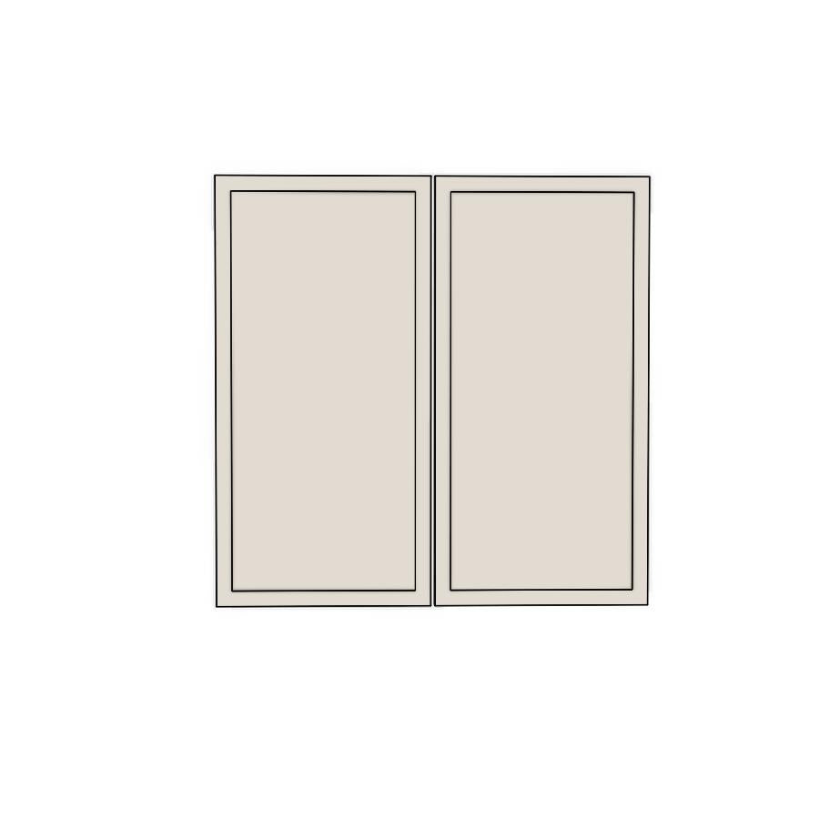 600mm Rangehood Cabinet Doors (2pk) (297x597mm) - Slim Shaker - Unpainted (Raw), line drawing