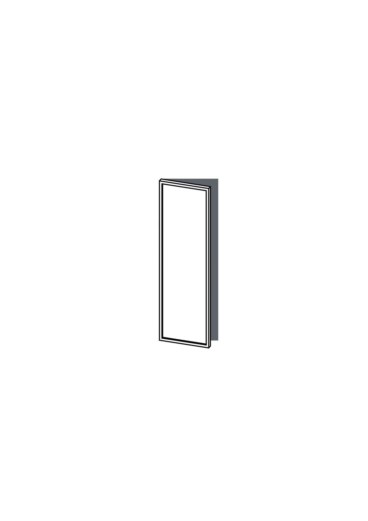 30x103 - Left Hung (Overhang) - Slim Shaker - Unpainted (Raw) - METOD, line drawing