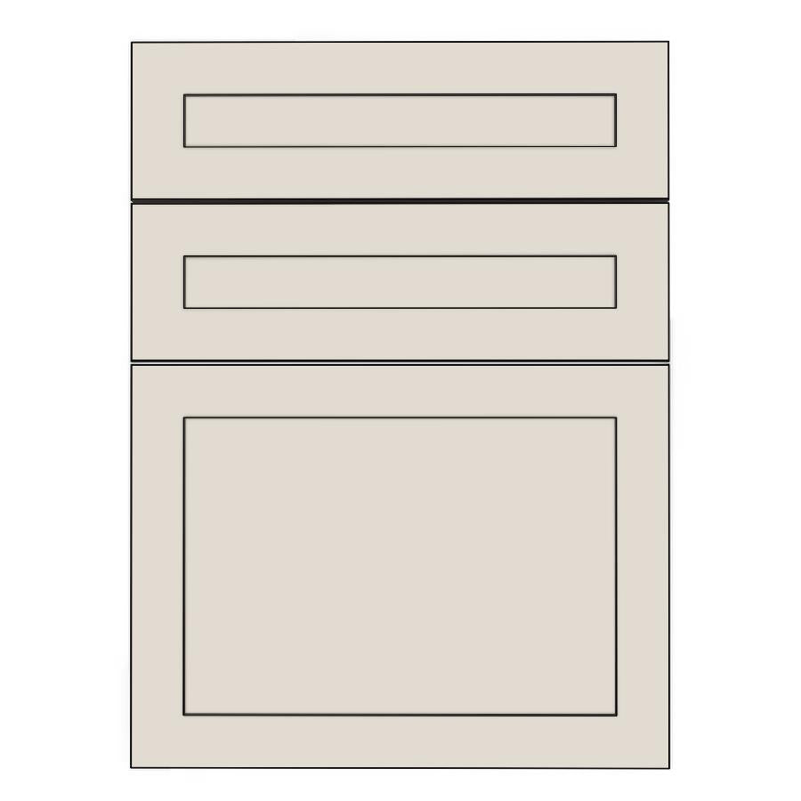 600mm 3 Drawer Panels (597x357mm, 597x177mm) - Shaker - Unpainted (Raw), line drawing