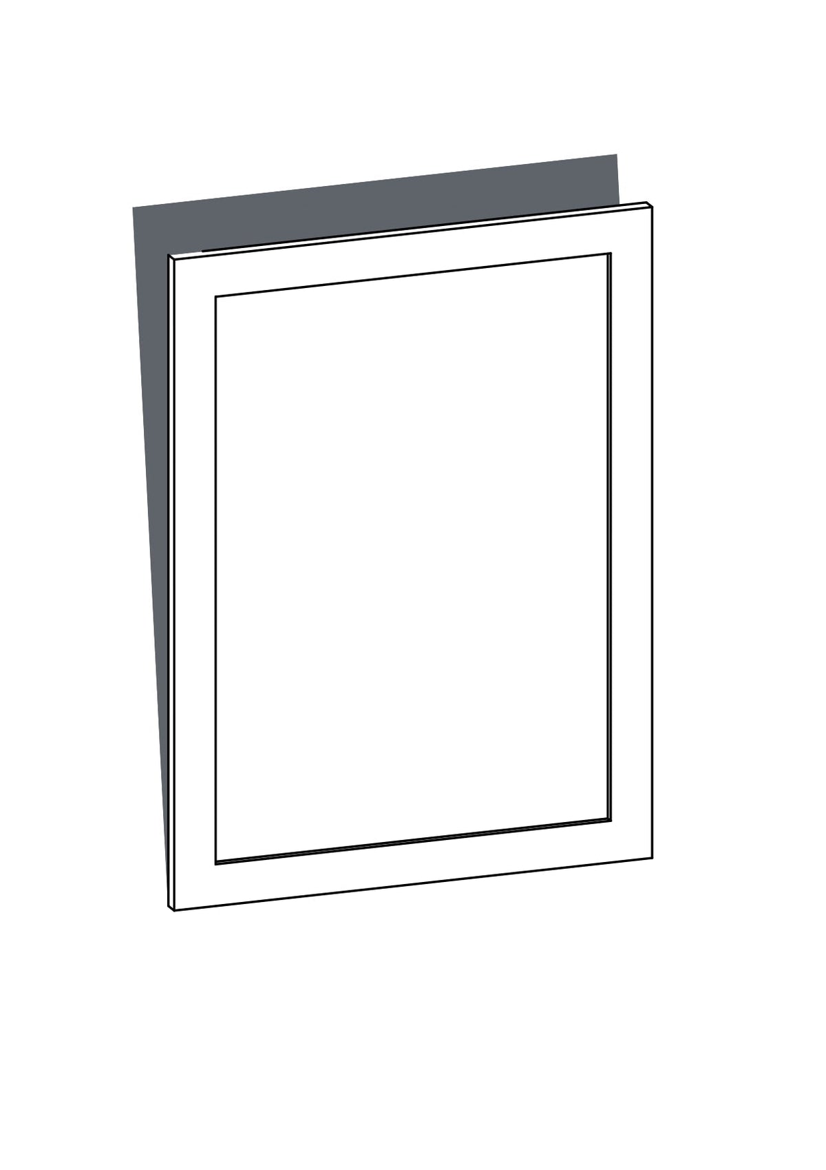 60x80 - Dishwasher - Shaker - Painted (2Pac Poly) - METOD Door, line drawing