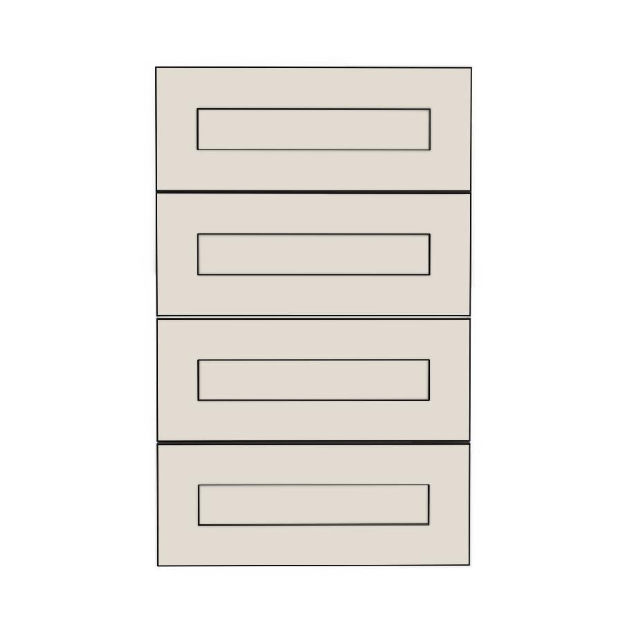 450mm 4 Drawer Panels (447x177mm) - Shaker - Unpainted (Raw), line drawing