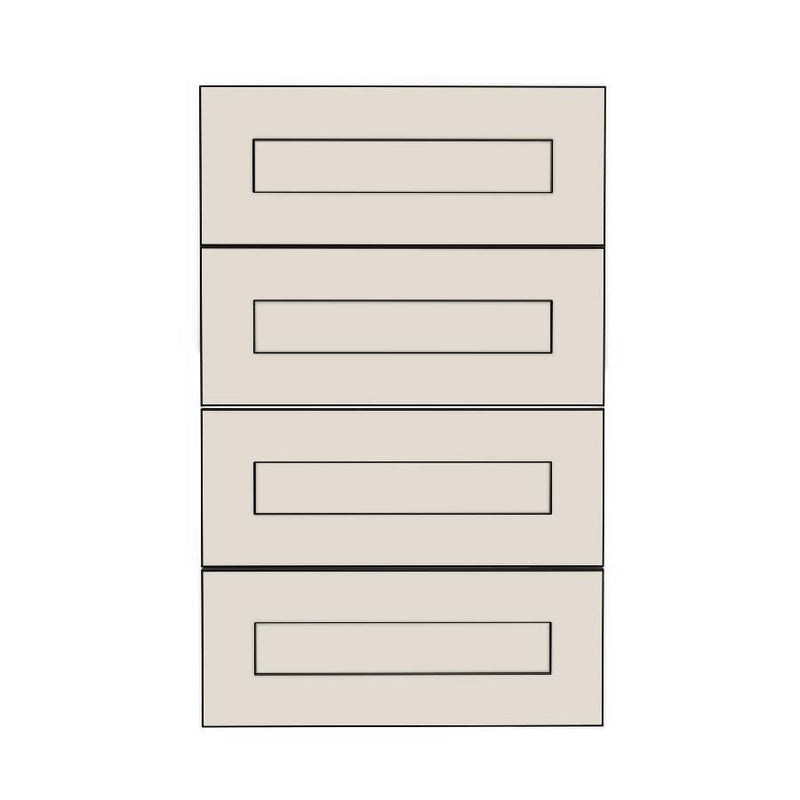450mm 4 Drawer Panels (447x177mm) - Shaker - Unpainted (Raw), line drawing
