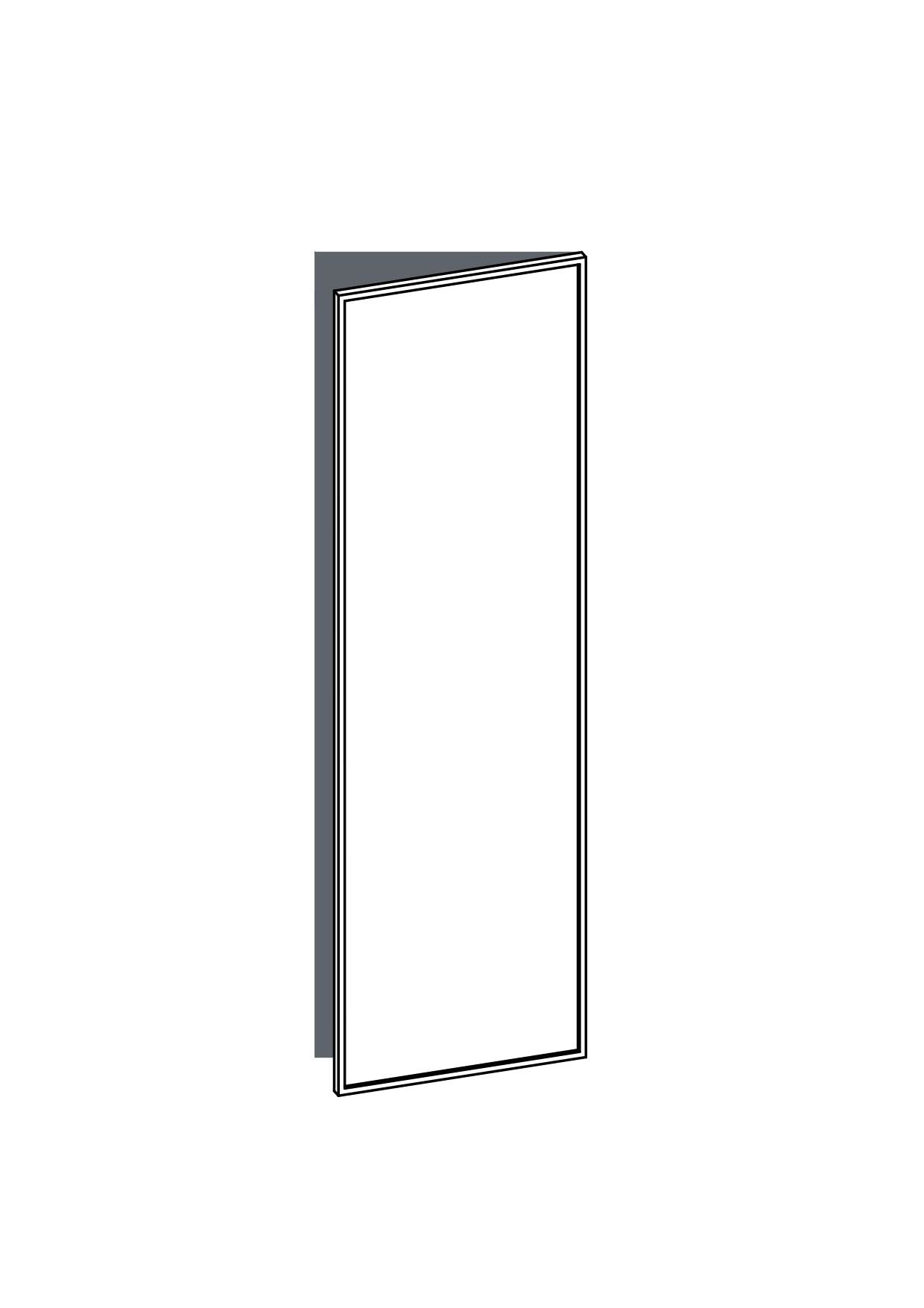 60x200 - Right Hung - Slim Shaker - Painted (2Pac Poly) - METOD