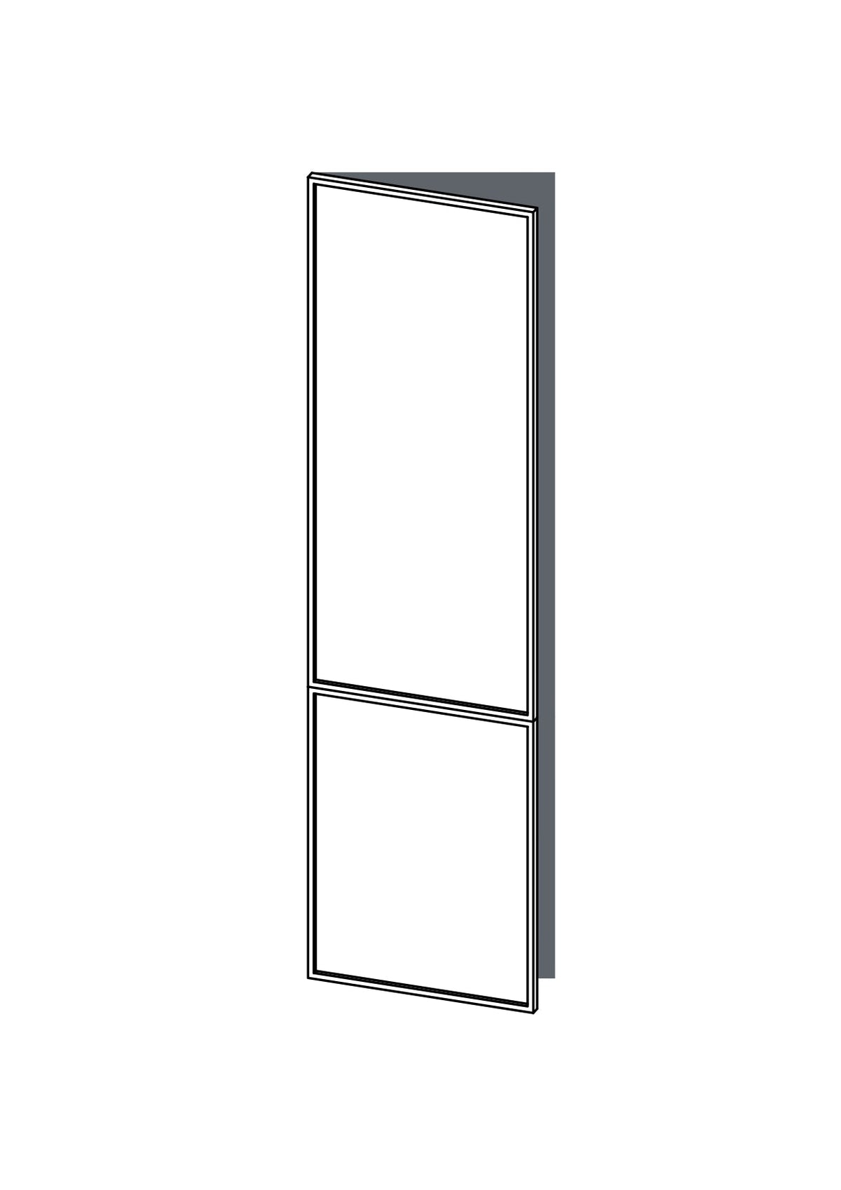 60x220 - Left Hung (Fridge) - Slim Shaker - Unpainted (Raw) - METOD, line drawing