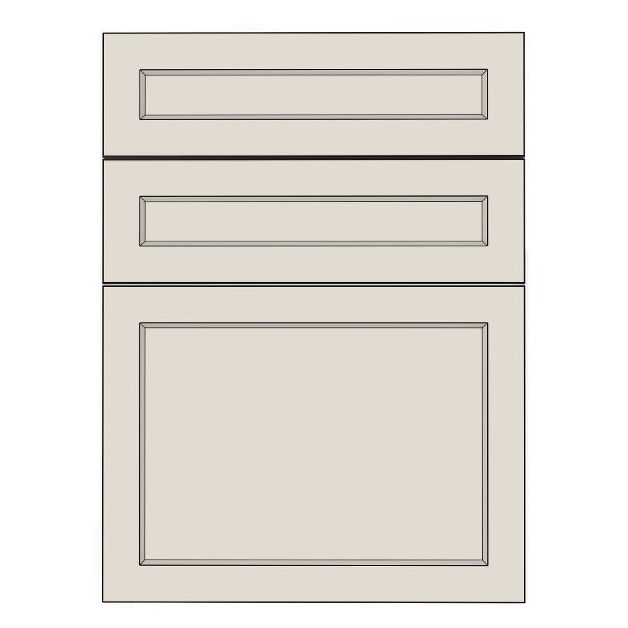 600mm 3 Drawer Panels - French Shaker - Unpainted (Raw) - KABOODLE