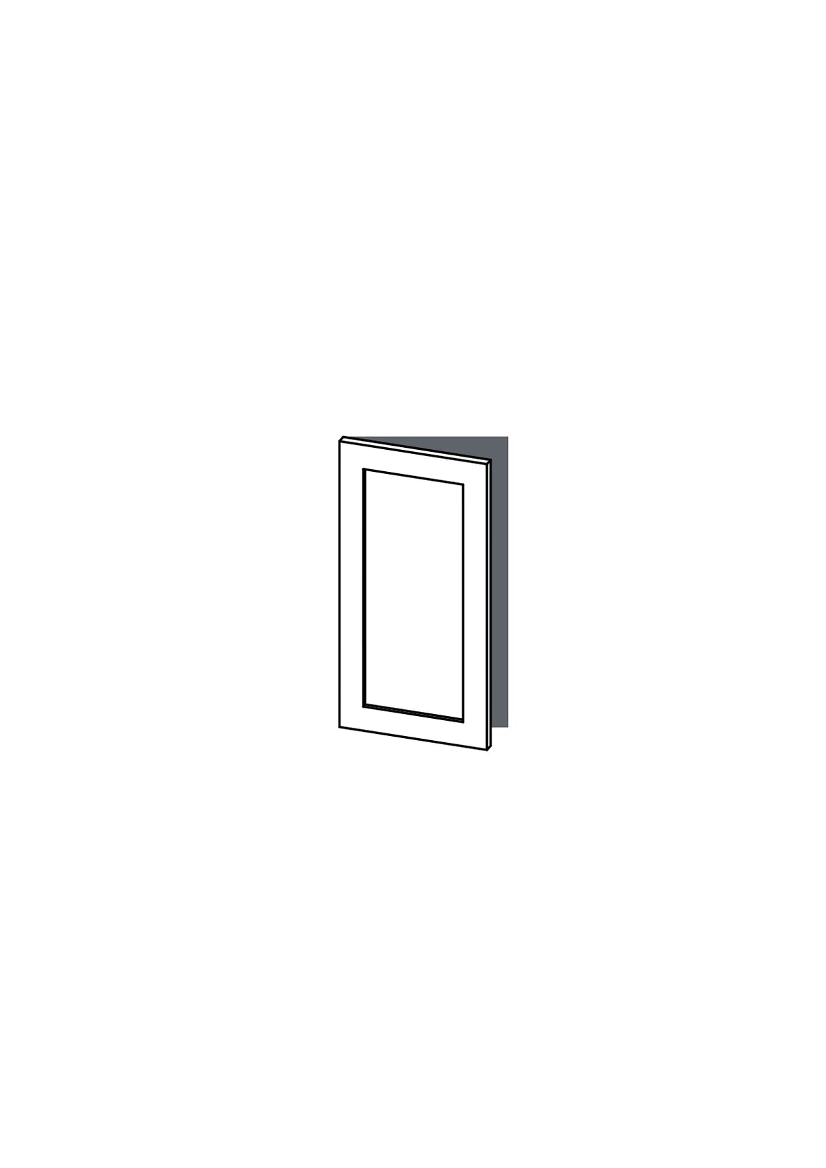 40x83 - Left Hung (Overhang) - Shaker - Painted (2Pac Poly) - METOD, line drawing