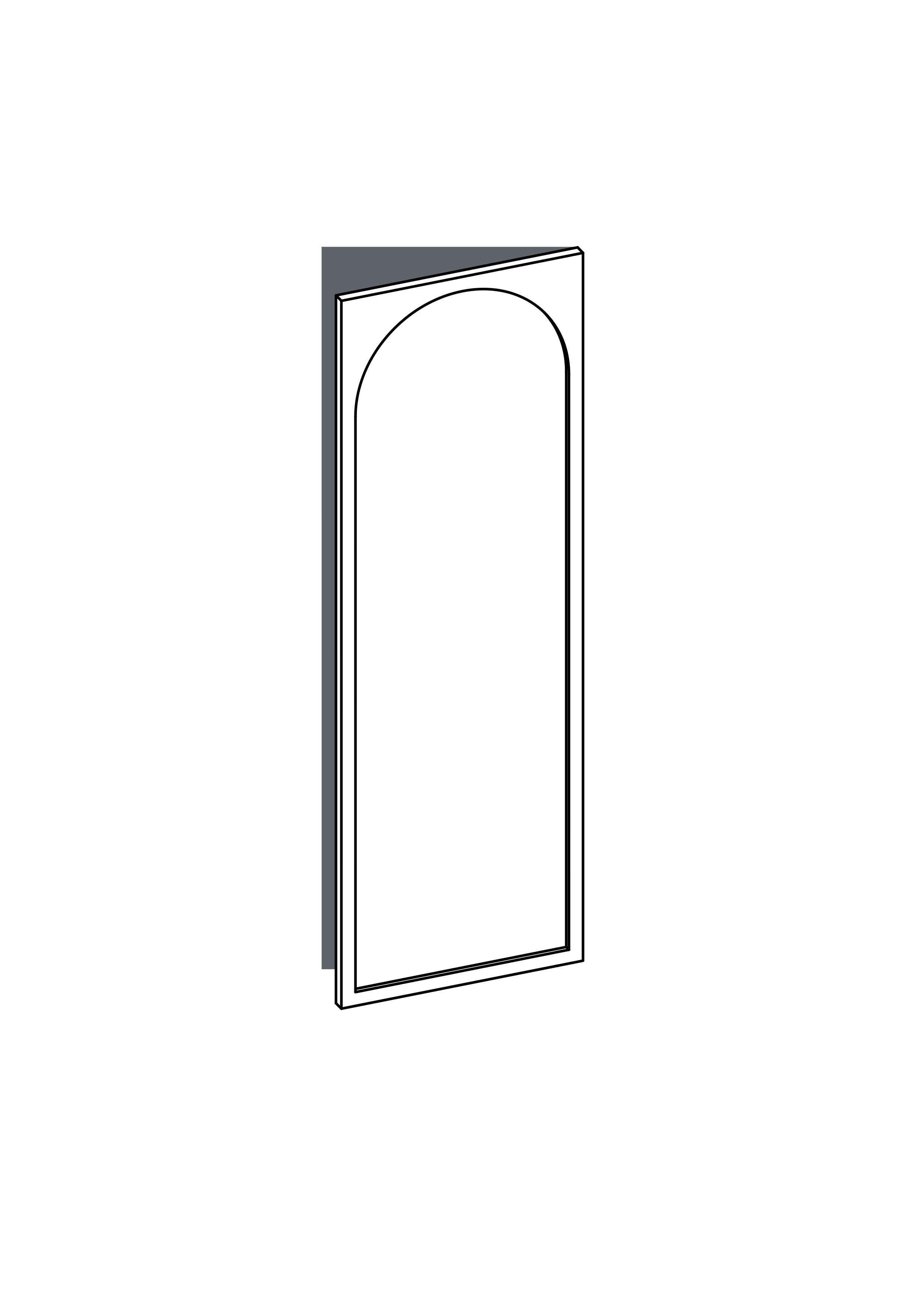 60x180 - Right Hung - Arch - Painted (2Pac Poly) - METOD