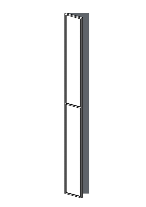 25x235 - Left Hung - Mini Shaker With Center Rail - Painted (2Pac Poly) - PAX, line drawing