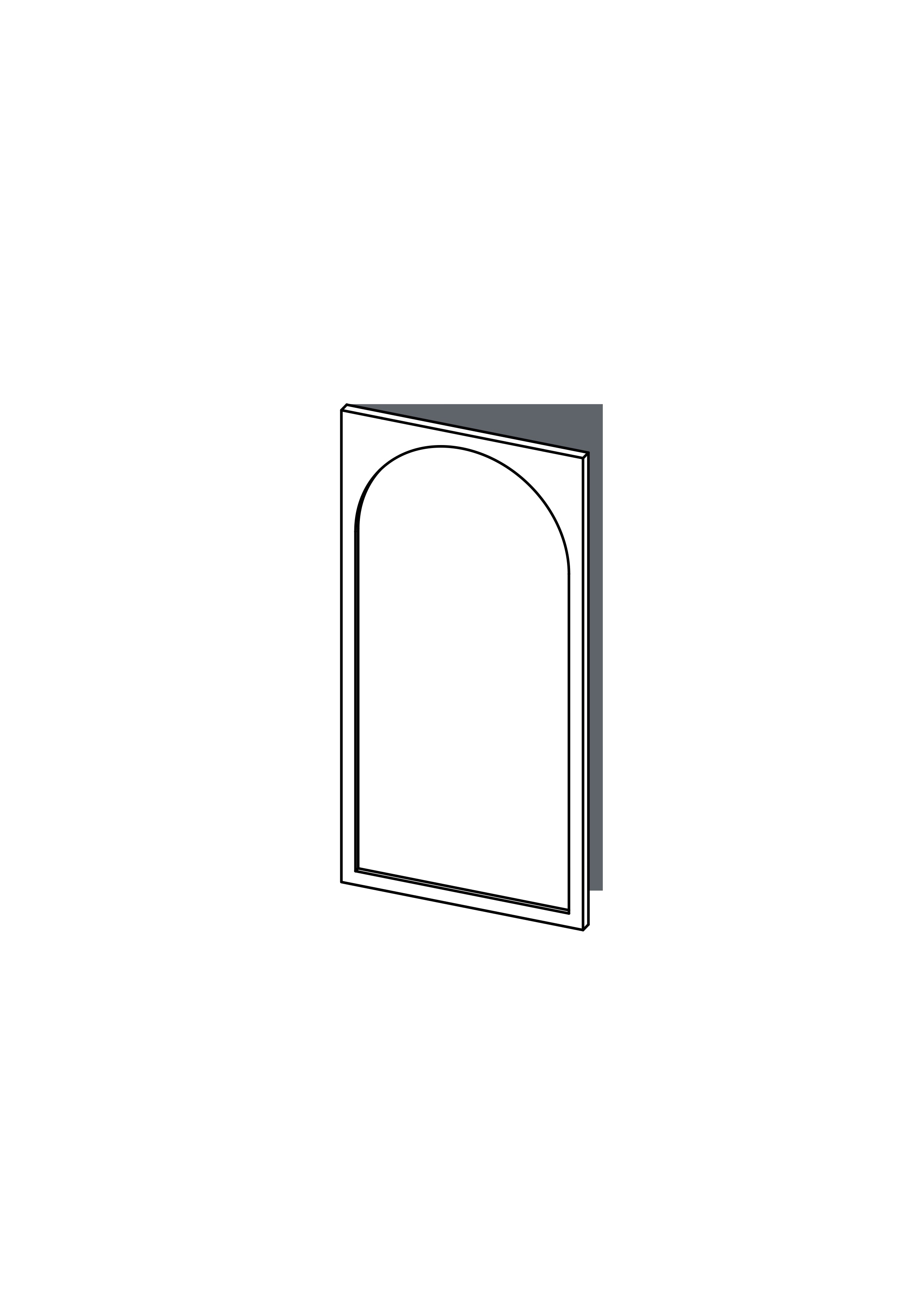 60x120 - Left Hung - Arch - Painted (2Pac Poly) - METOD