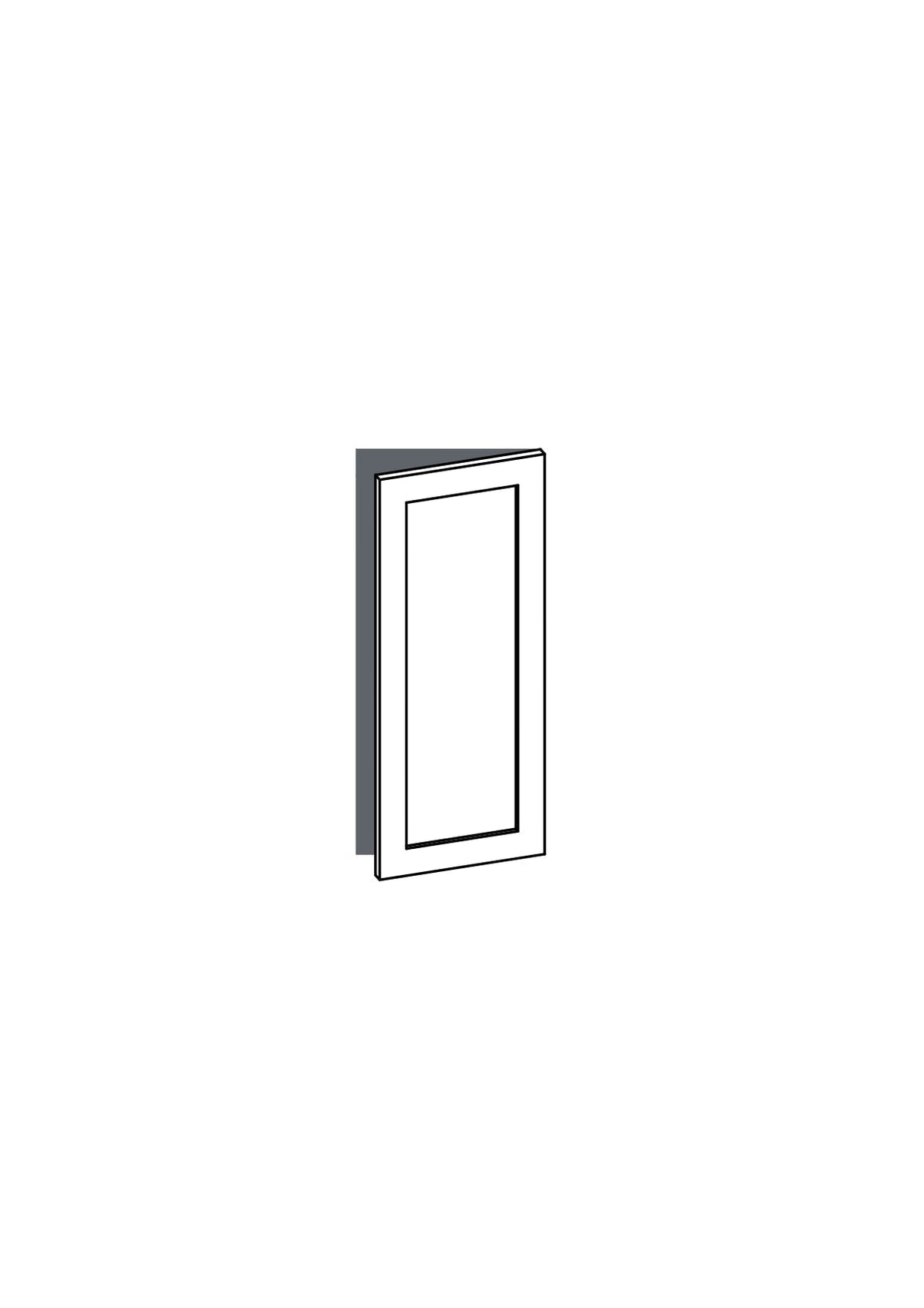 40x103 - Right Hung (Overhang) - Shaker - Unpainted (Raw) - METOD, line drawing