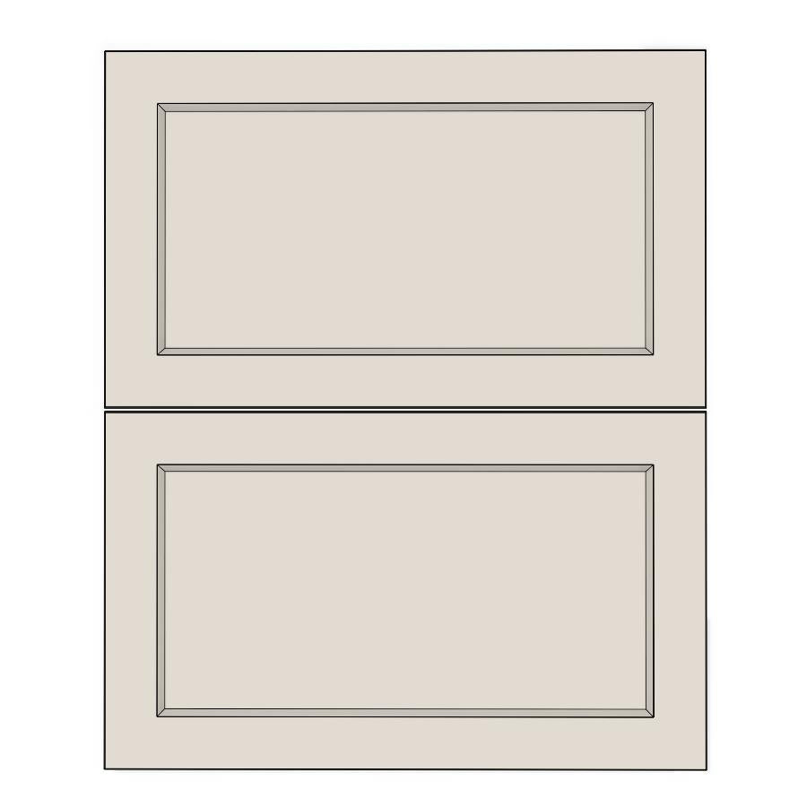 600mm 2 Drawer Panels - French Shaker - Unpainted (Raw) - KABOODLE
