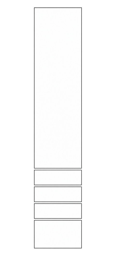 50x236 - 1 Door + 4 Drawer Fronts - Left Hung - Polytec - PAX