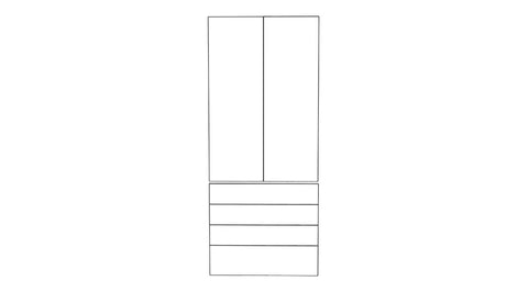 75x200 - 2 Doors + 4 Drawer Fronts - Polytec - PAX